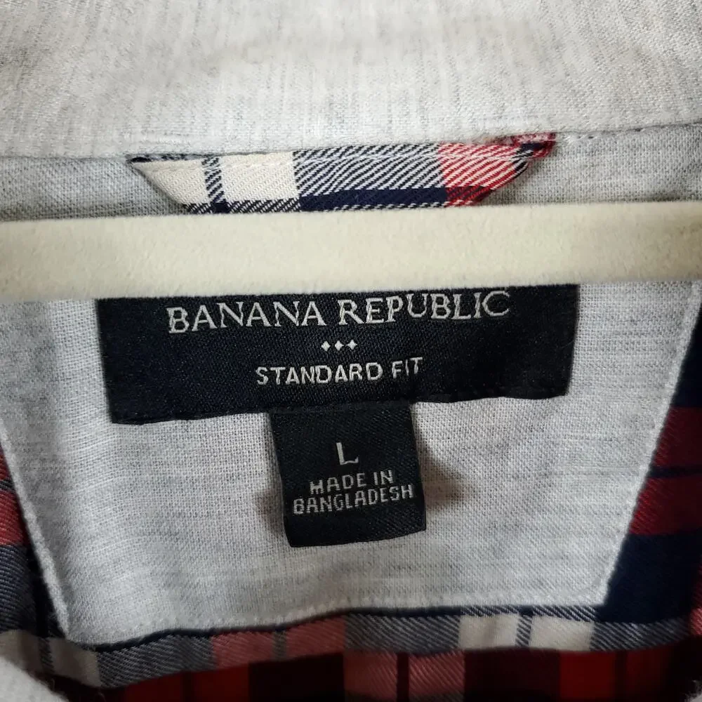 Banana Republic Plaid Standard Fit Button Up Shirt Size L
